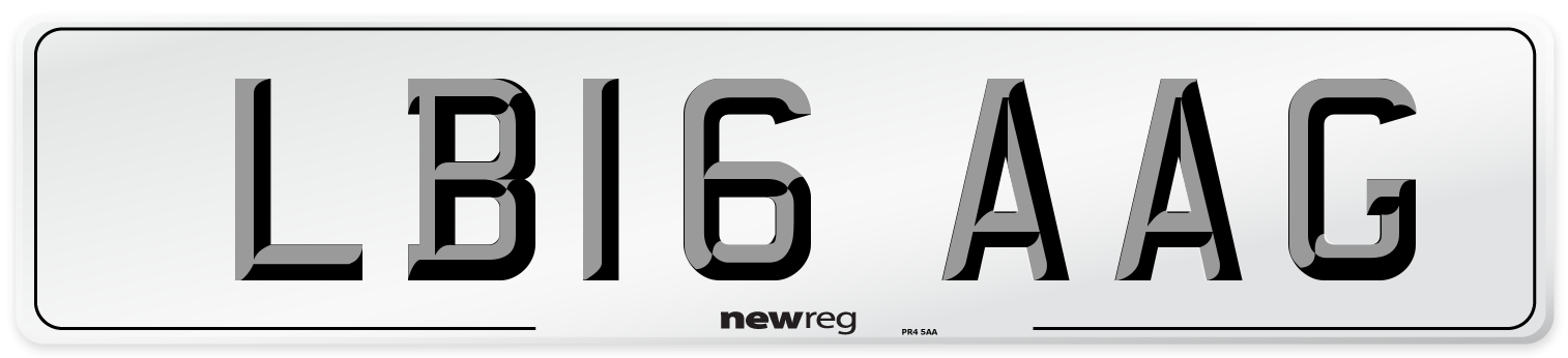 LB16 AAG Number Plate from New Reg
